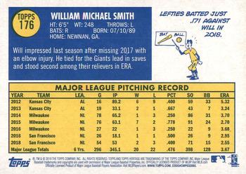 2019 Topps Heritage #176 Will Smith Back