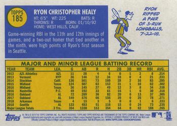 2019 Topps Heritage #185 Ryon Healy Back