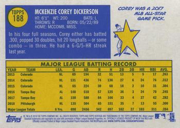 2019 Topps Heritage #188 Corey Dickerson Back
