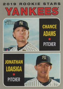 2019 Topps Heritage #189 Yankees 2019 Rookie Stars (Chance Adams / Jonathan Loaisiga) Front