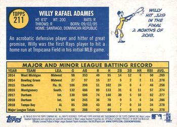 2019 Topps Heritage #211 Willy Adames Back