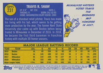 2019 Topps Heritage #231 Travis Shaw Back