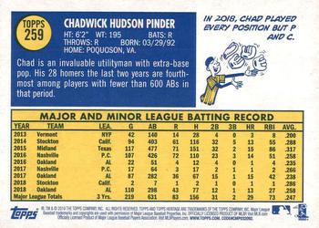 2019 Topps Heritage #259 Chad Pinder Back