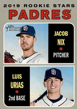 2019 Topps Heritage #262 Padres 2019 Rookie Stars (Jacob Nix / Luis Urias) Front