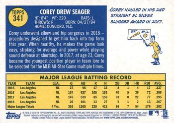 2019 Topps Heritage #341 Corey Seager Back