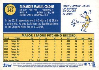 2019 Topps Heritage #342 Alex Colome Back