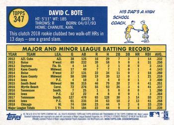 2019 Topps Heritage #347 David Bote Back