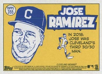 2019 Topps Heritage #355 Jose Ramirez Back