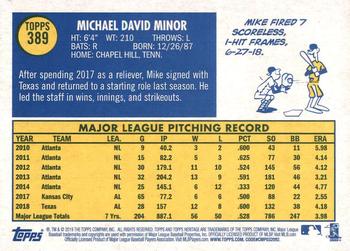 2019 Topps Heritage #389 Mike Minor Back
