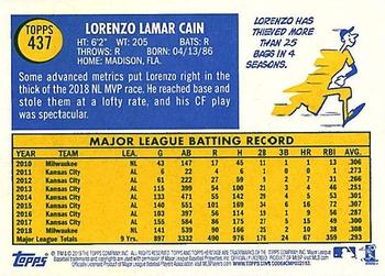 2019 Topps Heritage #437 Lorenzo Cain Back
