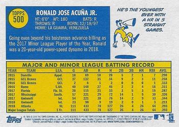 2019 Topps Heritage #500 Ronald Acuña Jr. Back