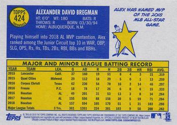 2019 Topps Heritage #424 Alex Bregman Back