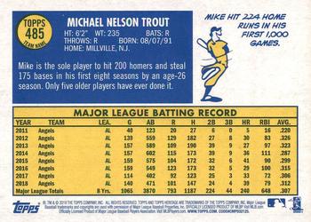 2019 Topps Heritage #485 Mike Trout Back