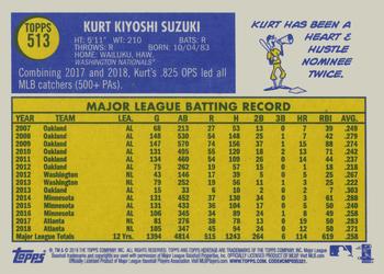 2019 Topps Heritage #513 Kurt Suzuki Back