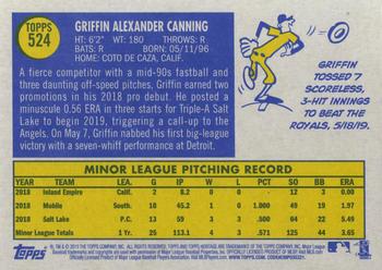 2019 Topps Heritage #524 Griffin Canning Back