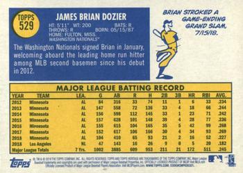 2019 Topps Heritage #529 Brian Dozier Back