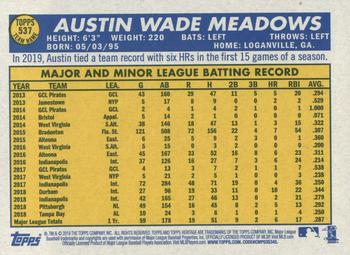 2019 Topps Heritage #537 Austin Meadows Back