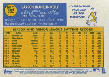 2019 Topps Heritage #592 Carson Kelly Back
