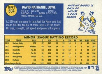2019 Topps Heritage #604 Nate Lowe Back