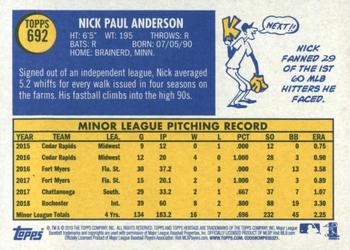2019 Topps Heritage #692 Nick Anderson Back