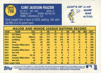 2019 Topps Heritage #708 Clint Frazier Back
