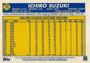 2019 Topps Heritage #725 Ichiro Back