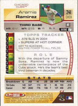 2005 Topps Total #241 Aramis Ramirez Back