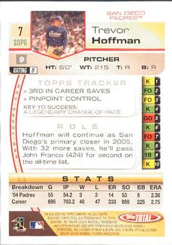 2005 Topps Total #7 Trevor Hoffman Back