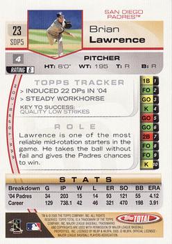 2005 Topps Total #23 Brian Lawrence Back