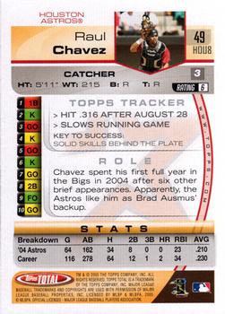 2005 Topps Total #49 Raul Chavez Back