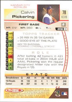2005 Topps Total #78 Calvin Pickering Back