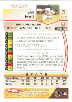 2005 Topps Total #79 Bill Hall Back