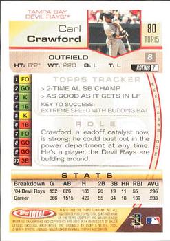 2005 Topps Total #80 Carl Crawford Back
