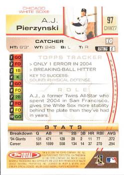 2005 Topps Total #97 A.J. Pierzynski Back