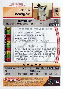 2005 Topps Total #162 Chris Widger Back