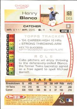 2005 Topps Total #169 Henry Blanco Back