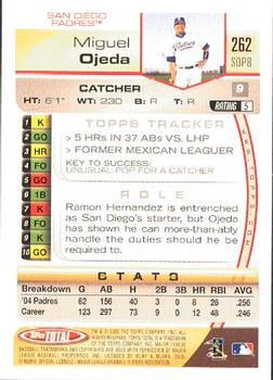 2005 Topps Total #262 Miguel Ojeda Back