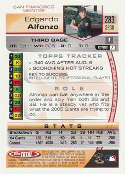 2005 Topps Total #283 Edgardo Alfonzo Back