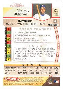 2005 Topps Total #326 Sandy Alomar Jr. Back