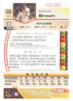 2005 Topps Total #335 Kevin Brown Back
