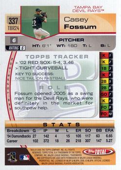 2005 Topps Total #337 Casey Fossum Back