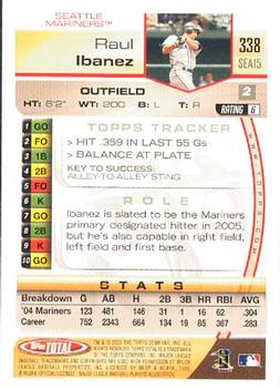 2005 Topps Total #338 Raul Ibanez Back