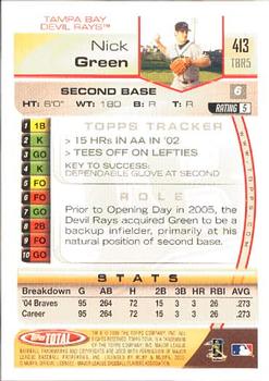2005 Topps Total #413 Nick Green Back