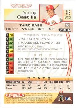 2005 Topps Total #416 Vinny Castilla Back