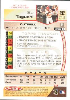2005 Topps Total #492 So Taguchi Back