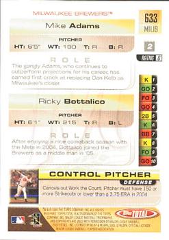 2005 Topps Total #633 Mike Adams / Ricky Bottalico Back