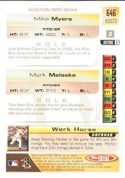 2005 Topps Total #646 Mark Malaska / Mike Myers Back