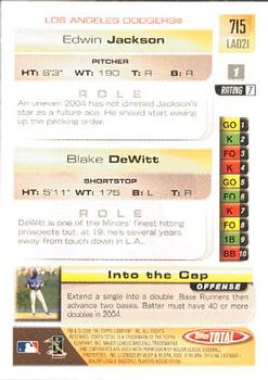 2005 Topps Total #715 Blake DeWitt / Edwin Jackson Back