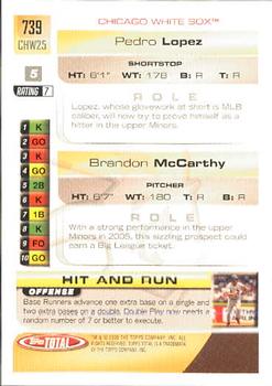 2005 Topps Total #739 Brandon McCarthy / Pedro Lopez Back