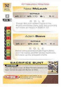 2005 Topps Total #742 Nate McLouth / Adam Boeve Back